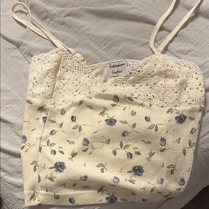 Crochet Bustier Floral Tank Top